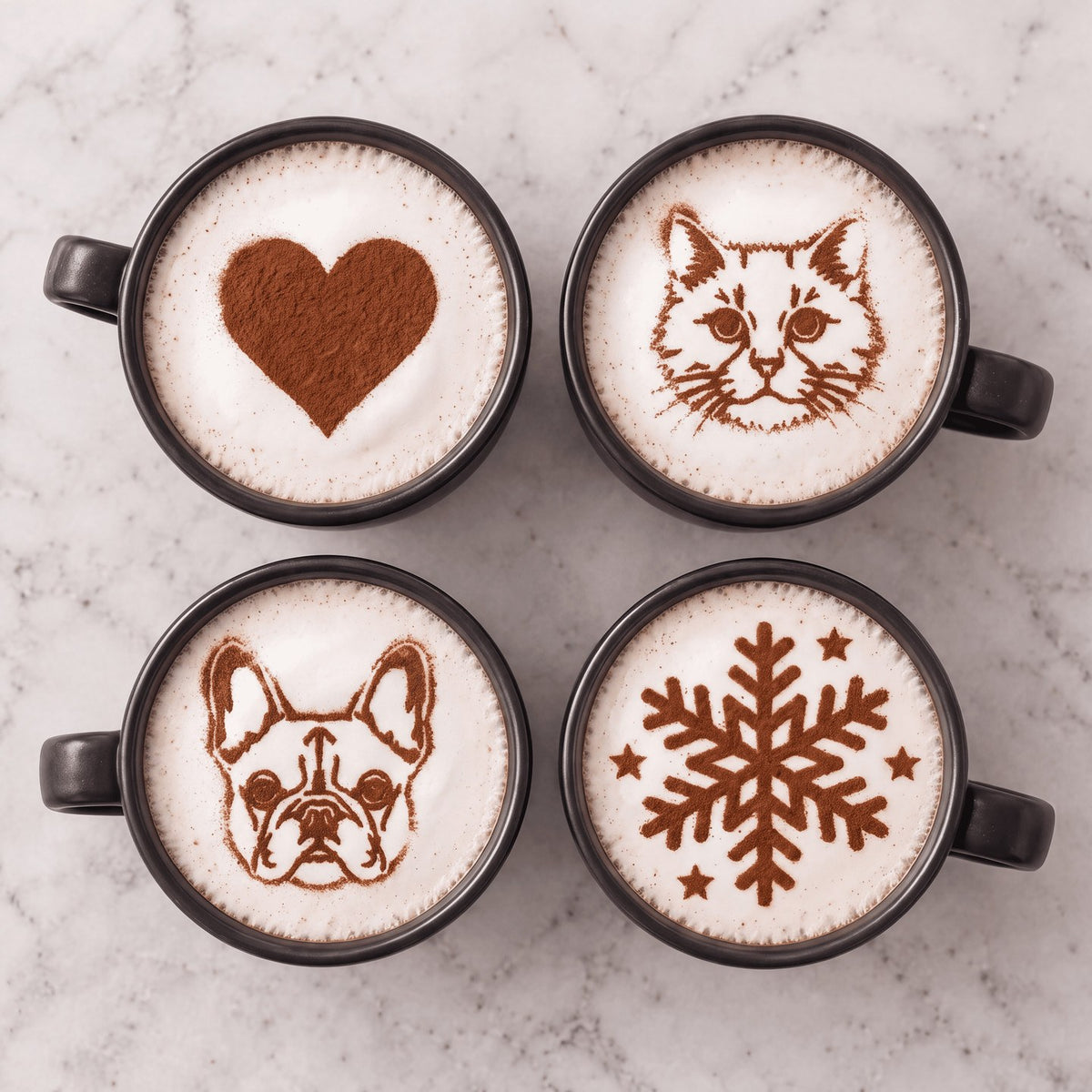 Cappuccini mit Motiven aus Kakao