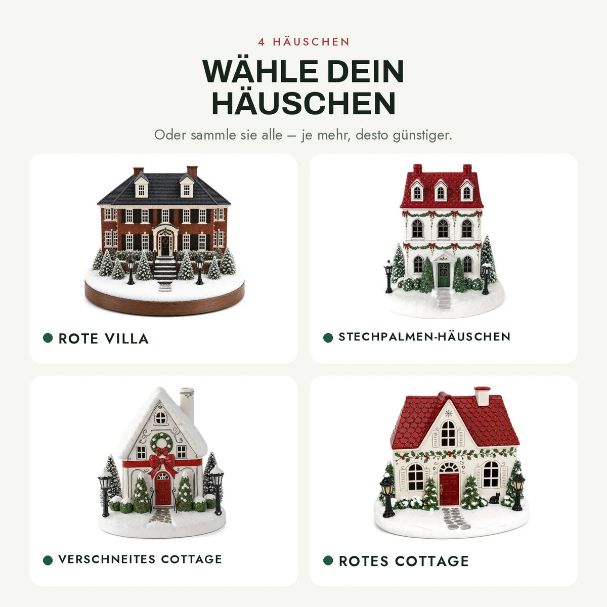 Wähle dein Häuschen: vier Modelle