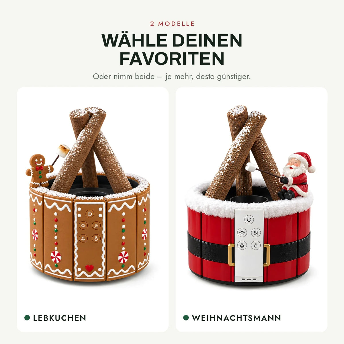 Wähle deinen Favoriten: Lebkuchen oder Weihnachtsmann